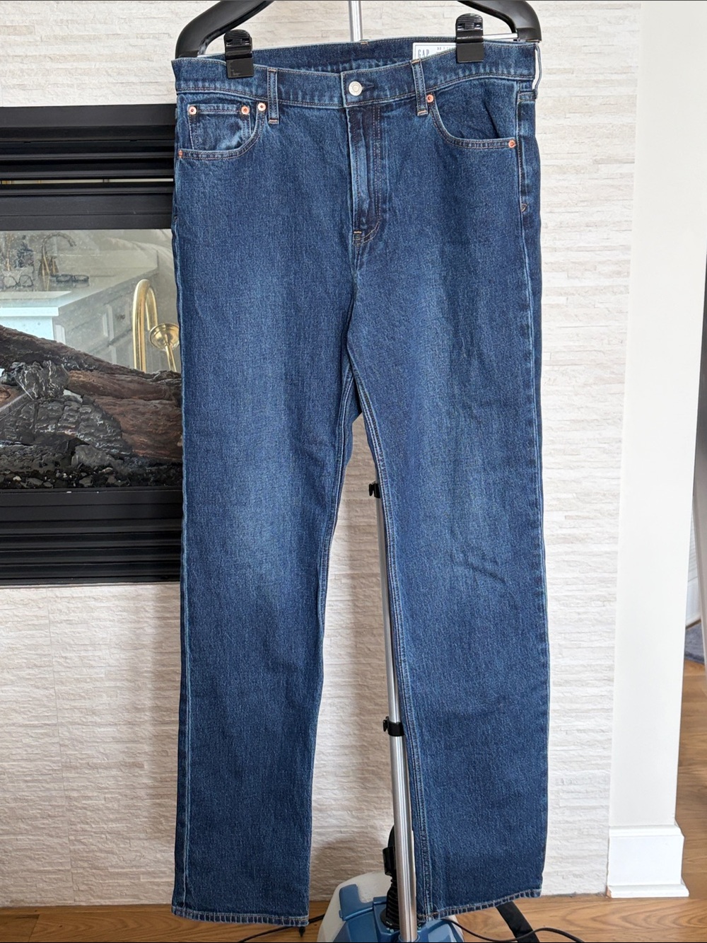 GAP Women’s Straight-Leg Dark Blue Denim Jeans